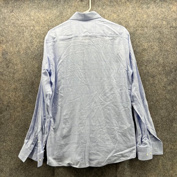 Hugo Boss Shirt Men 39 Blue Casual Button Down Outdoors Dress Slim Fit Check - Picture 3 of 12